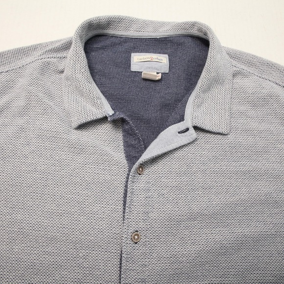 Carbon2Cobalt Other - Carbon2Cobalt Shirt Mens XL Gray Short Sleeve Button Up Textured Knit Casual